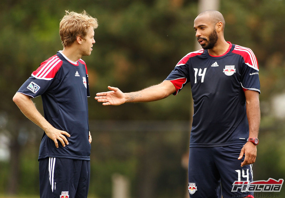 Vettel conoció a Thierry Henry en Nueva York