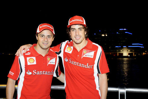 Felipe Massa y Fernando Alonso en Singapur 2011