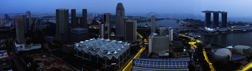 Cae la noche en Marina Bay