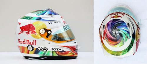 El casco especial de Vettel para el GP de Singapur 2011