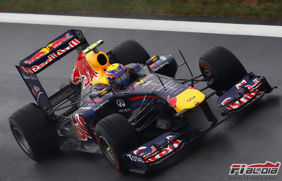 Webber rueda en los libres del GP de Corea 2011