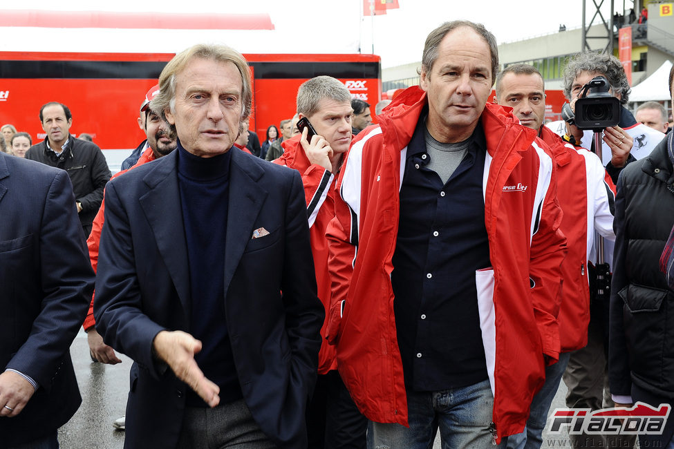 Luca di Montezemolo con Gerhard Berger en Mugello