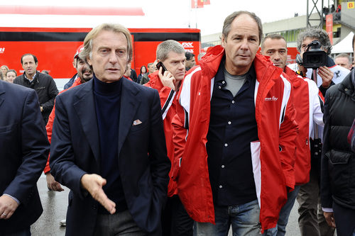 Luca di Montezemolo con Gerhard Berger en Mugello