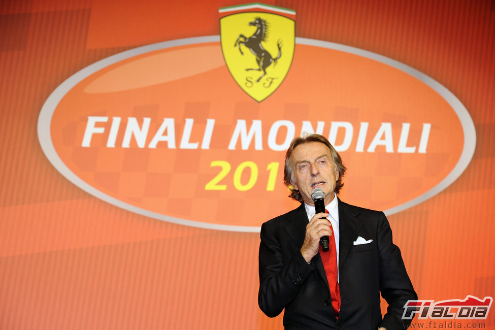 Luca di Montezemolo da su discurso en las Finales Mundiales de 2011