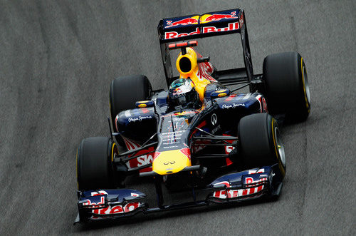 Sebastian Vettel en la clasificación del GP de Brasil 2011