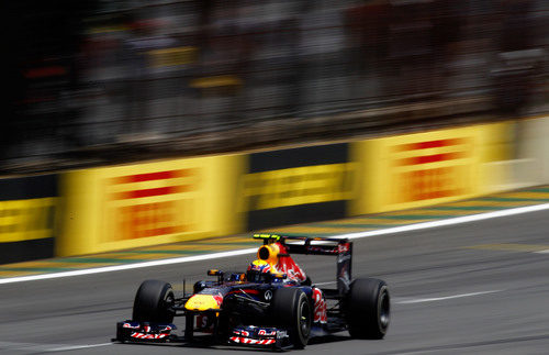 Mark Webber en la sesión de clasificación del GP de Brasil 2011