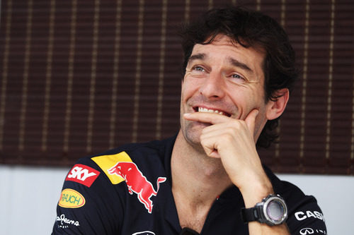 Mark Webber llega al circuito de Interlagos