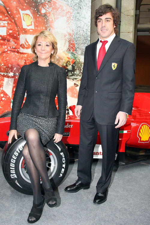 Esperanza Aguirre y Fernando Alonso en Madrid