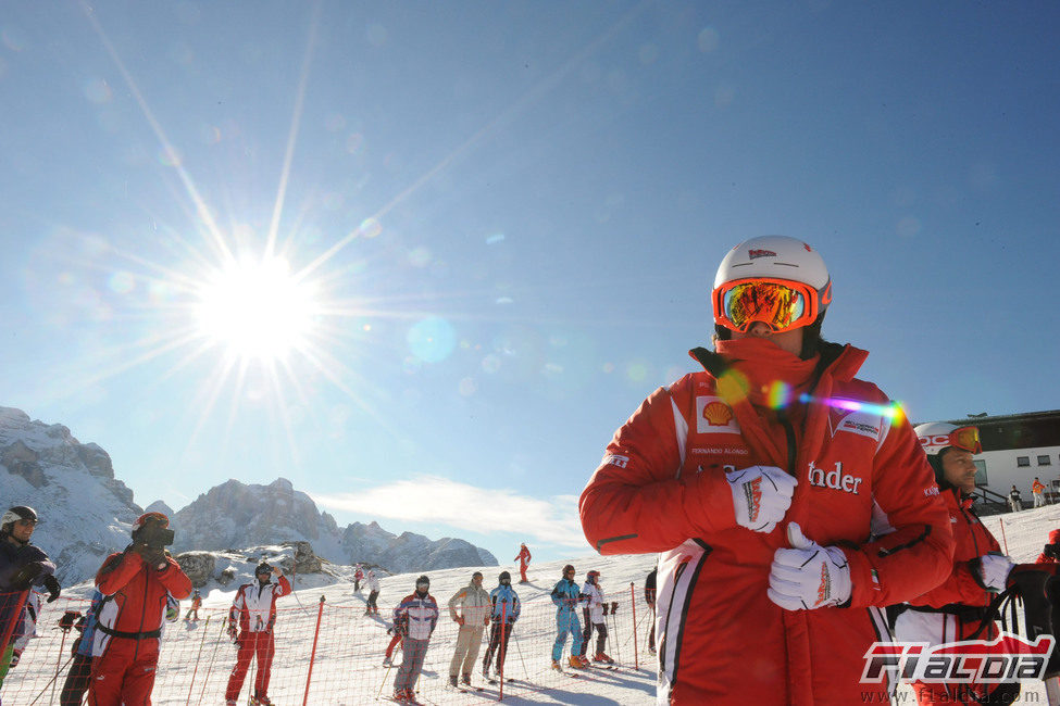 Fernando Alonso en las montañas de Madonna di Campiglio