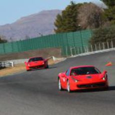 Los Ferrari 458 Italia en el circuito del Jarama