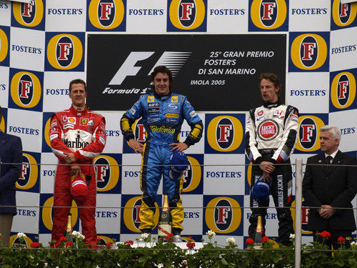 Podio del GP de San Marino 2005