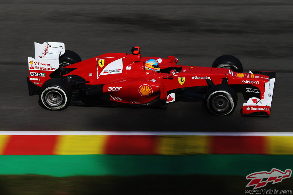 Fernando Alonso en la clasificación del GP de Bélgica 2012