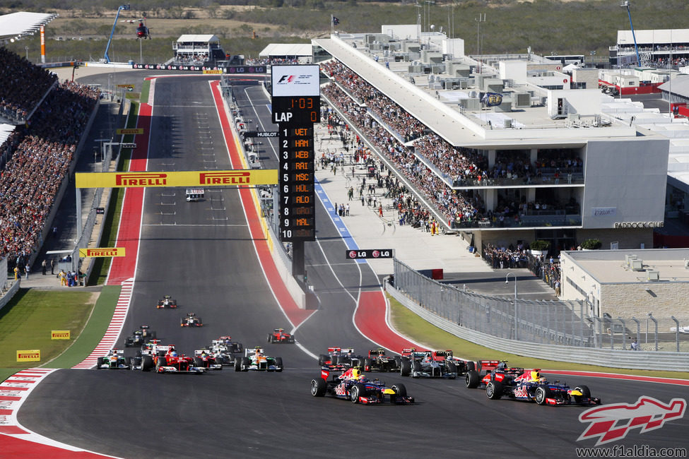 Primera curva del GP de Estados Unidos 2012