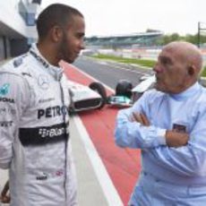 Lewis Hamilton y Stirling Moss, juntos en Silverstone