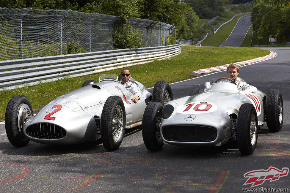 Lewis Hamilton y Nico Rosberg en Nordschleife