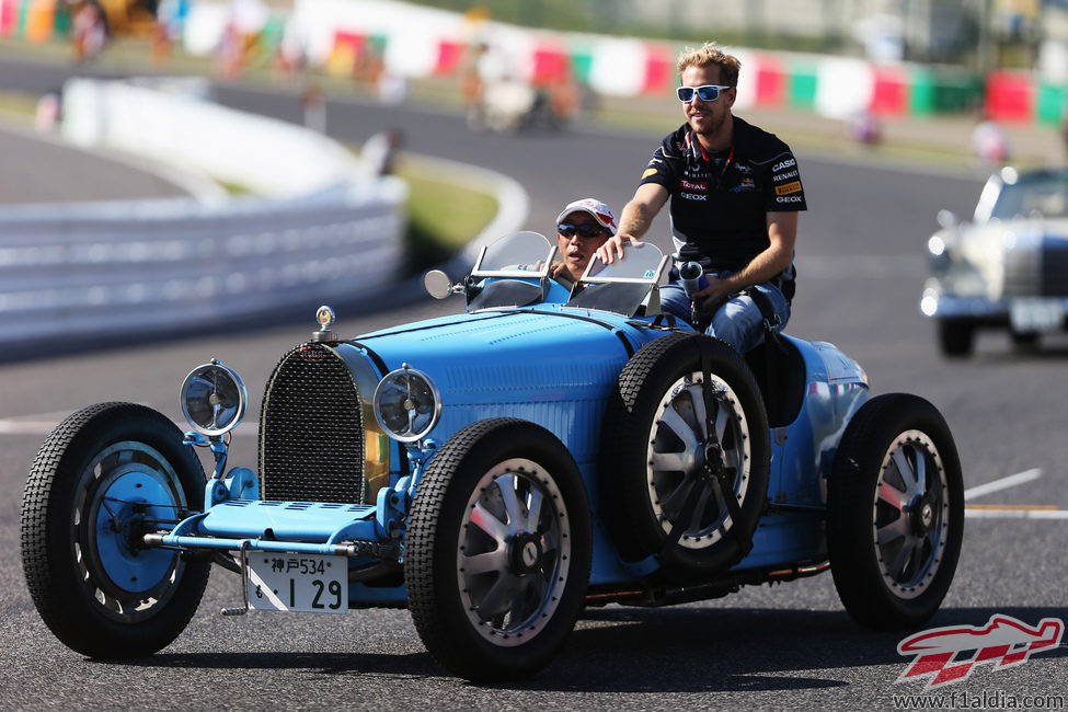 Sebastian Vettel en el 'drivers' parade'