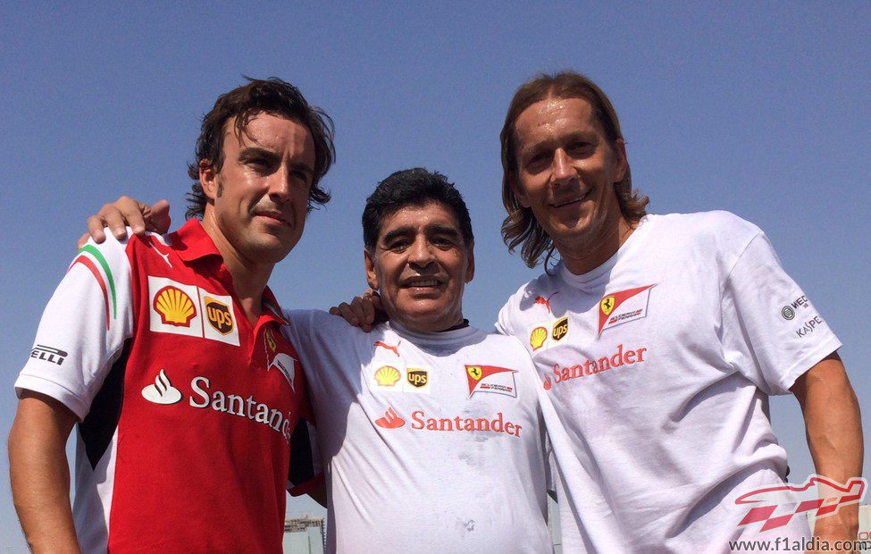 Fernando Alonso, Diego Maradona y Michel Salgado