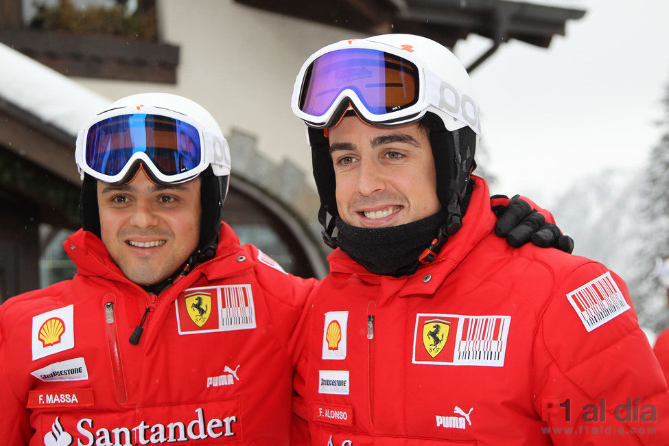 Alonso y Massa listos para esquiar