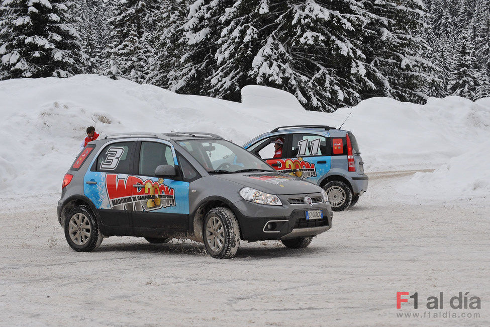 Massa y Alonso derrapan sobre la nieve