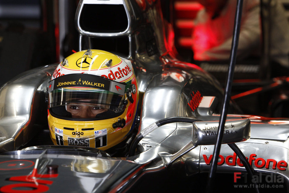 Hamilton feliz en el McLaren