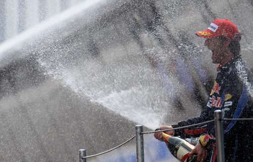 Nube de champán para Webber