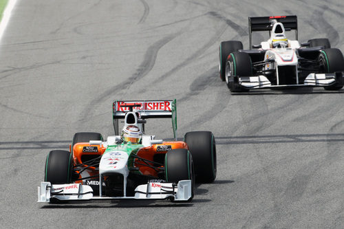 Sutil y De la Rosa en el GP de España 2010