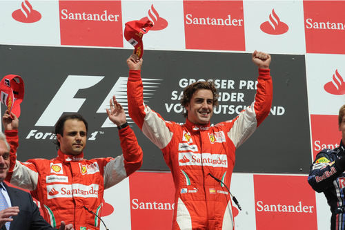 Alonso y Massa en el podio