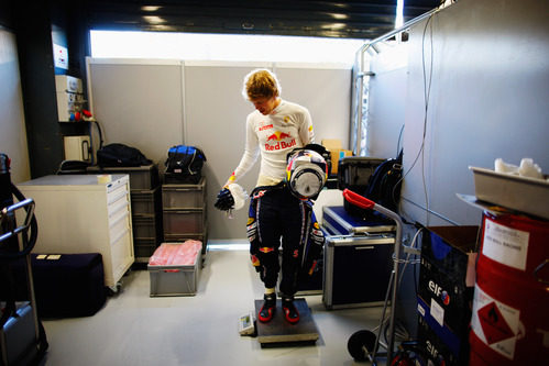 Vettel en boxes