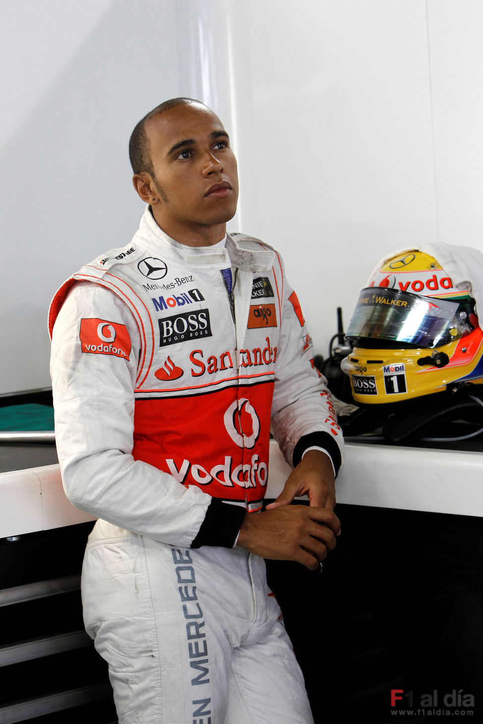 Hamilton en boxes