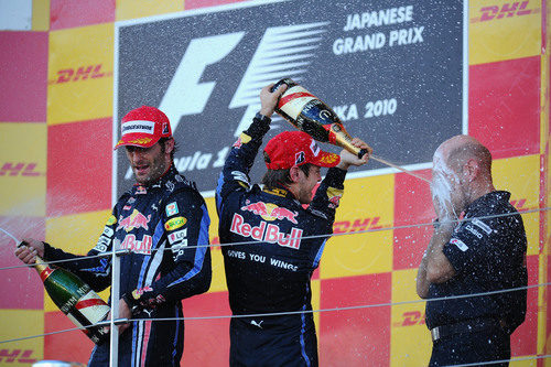 Webber y Vettel en el podio