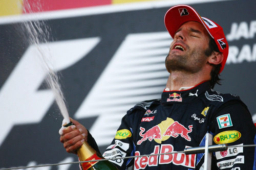 Webber y el champán