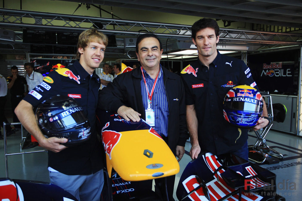 Vettel, Ghosn y Webber