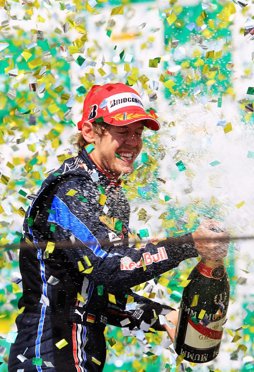 Vettel y su champán