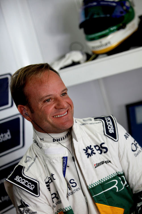 Barrichello en boxes