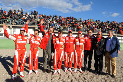 Gené, Massa, Montezemolo, Alonso, Fisichella, Badoer, Domenicali y Botín