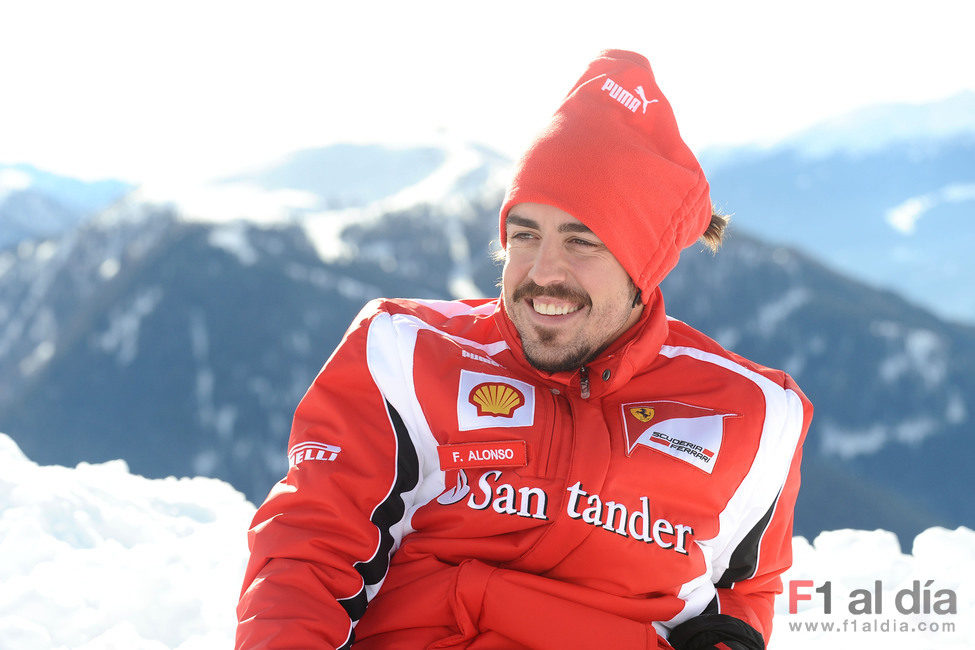 Alonso en las montañas de Madonna di Campiglio