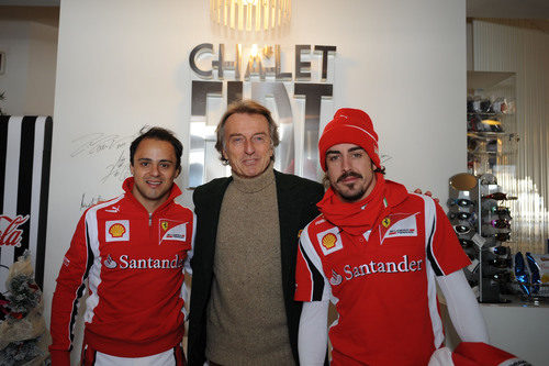 Massa, Montezemolo y Alonso en Madonna di Campiglio