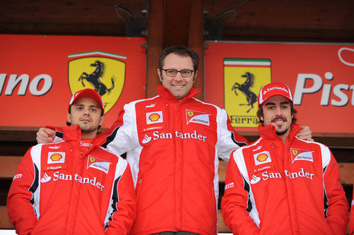 Felipe Massa, Stefano Domenicali y Fernando Alonso