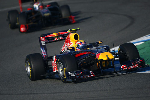 Mark Webber con el Red Bull en Jerez