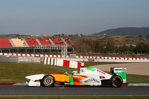 Di Resta en Montmeló con el VJM04