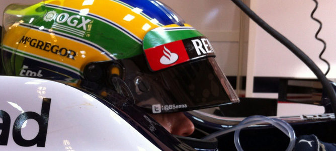 Casco de Bruno Senna en los test de Mugello