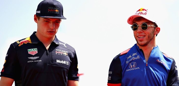 Verstappen y Gasly, en el GP de Hungría 2018