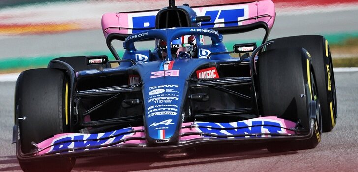 Esteban Ocon, en los test de Baréin