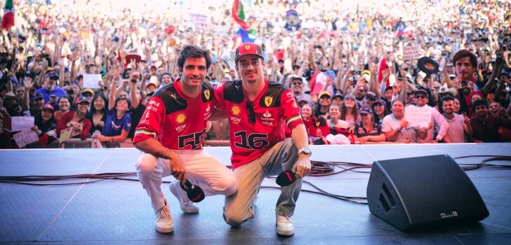 Sainz y Leclerc, junto a sus seguidores