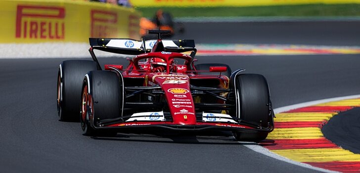 Leclerc, en la carrera de Spa