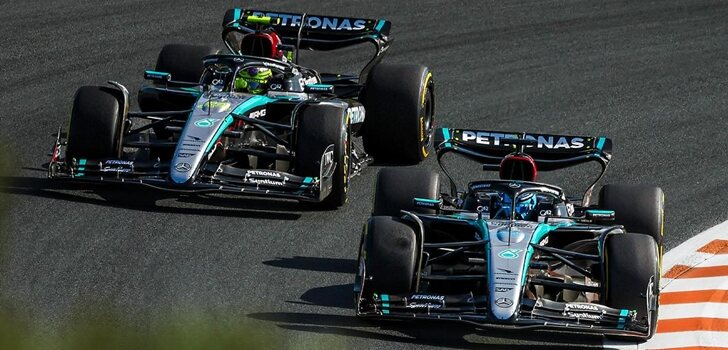 Hamilton y Russell, en Zandvoort