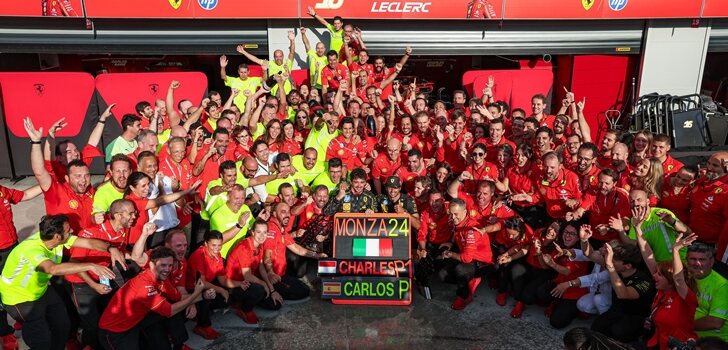 Ferrari celebra el triunfo de Leclerc en Monza