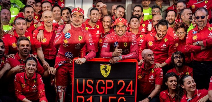 Ferrari celebra su doblete en Austin