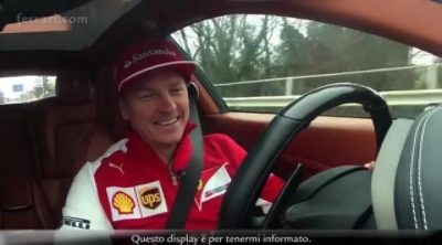 Kimi Räikkönen prueba el nuevo Ferrari FF