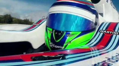 Primeros kilómetros del FW36 con los colores de Martini